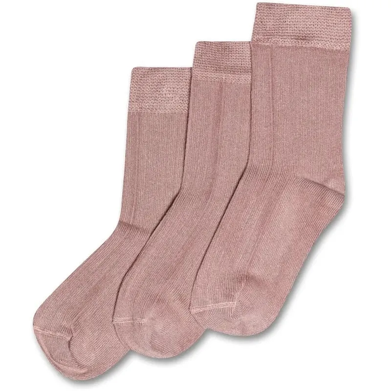 MINIPOP 3er Pack Bambus Socken - altrosa