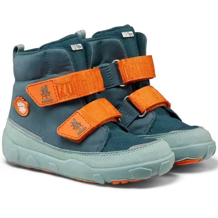 AFFENZAHN TEX Stiefel COMFY VEGAN Hase - petrol / mint / orange