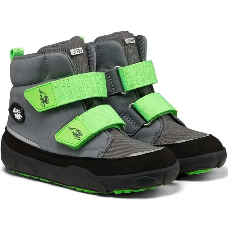 AFFENZAHN TEX Stiefel COMFY VEGAN PANTHER - schwarz / grau / neongrün