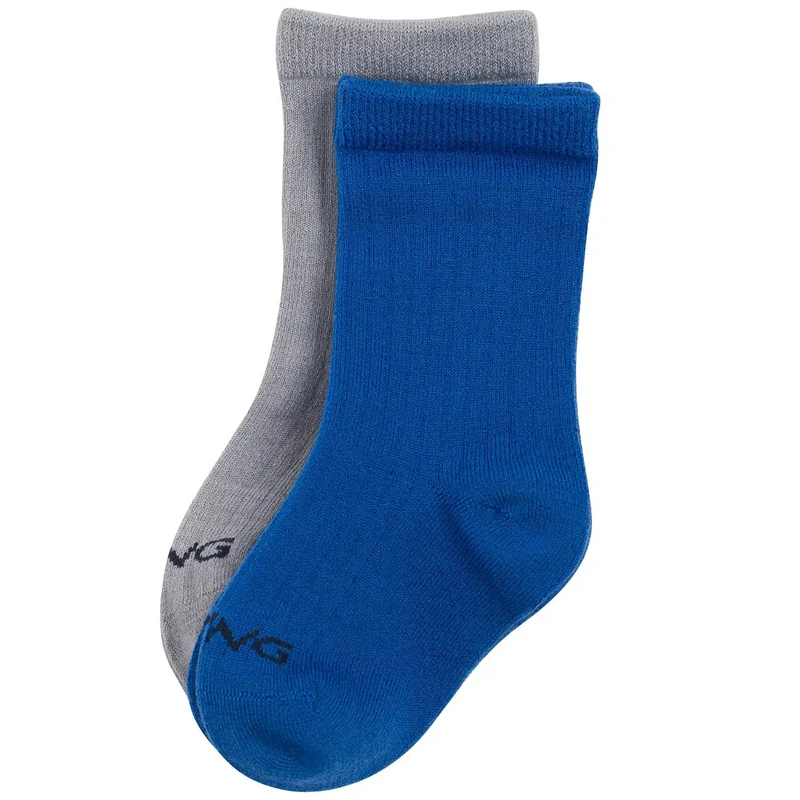 VIKING 2er Pack TOASTY Woll Socken - blau / grau