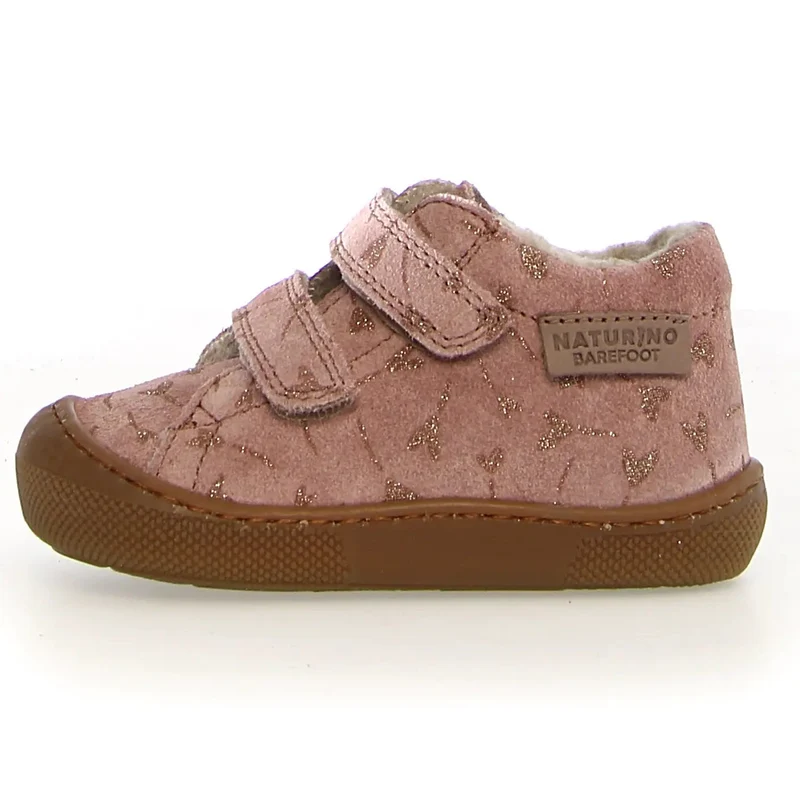 NATURINO Barfußschuh Halbschuh AMUR WOOL - altrosa / goldene Herzen