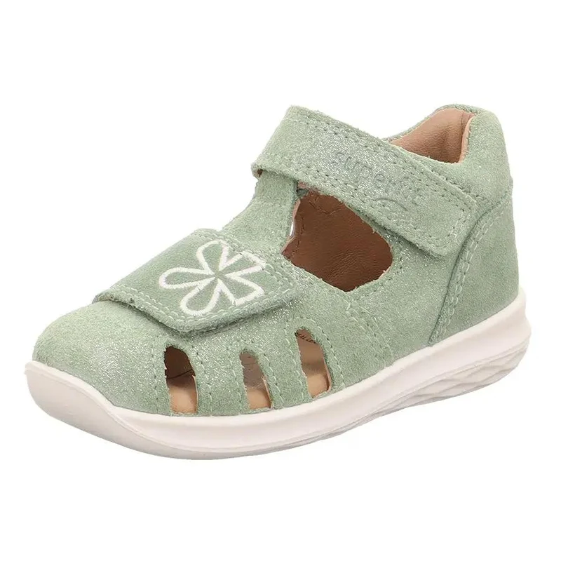 SUPERFIT Halbsandale BUMBLEBEE 393-75 salbei - Glitzer - Blume