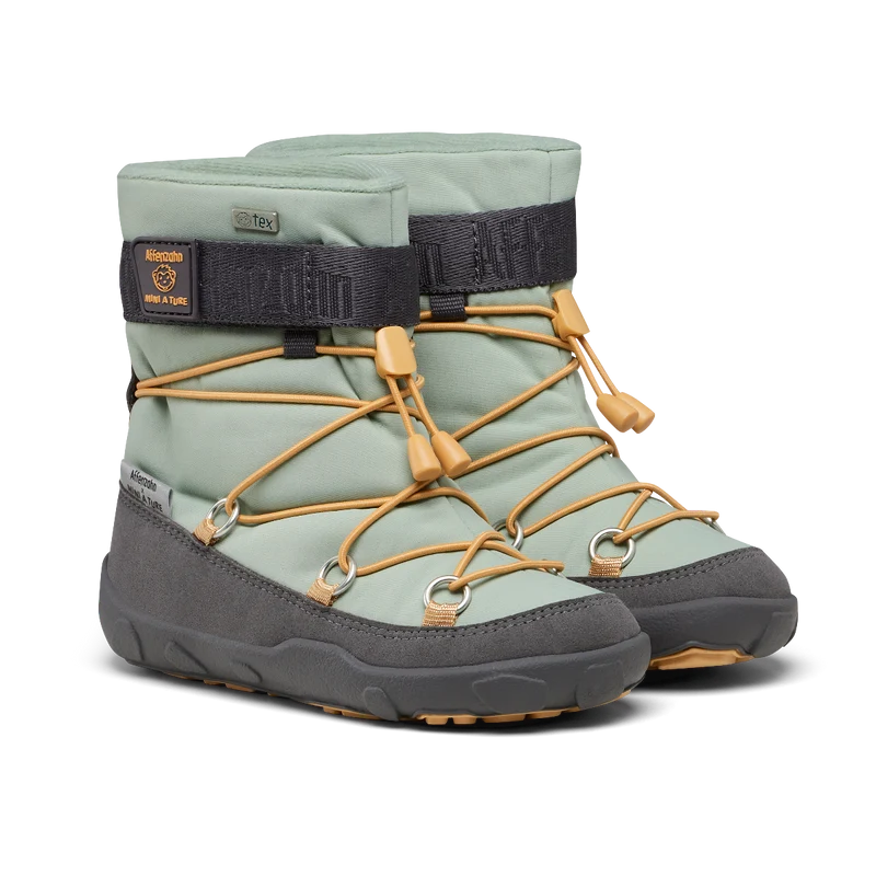 AFFENZAHN TEX Stiefel VEGAN SNOWY MINI A TURE - grau - mint - curry