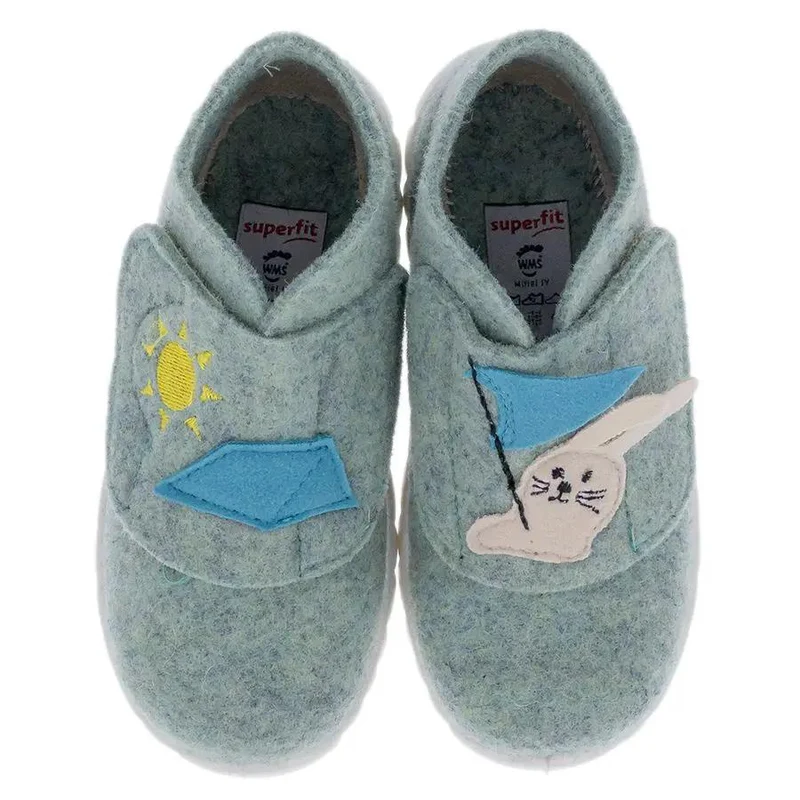 SUPERFIT Hausschuh HAPPY 295-701 mint - grau - Hase