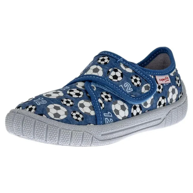 SUPERFIT Hausschuh BILL 279-840 blau - grau - Fußball