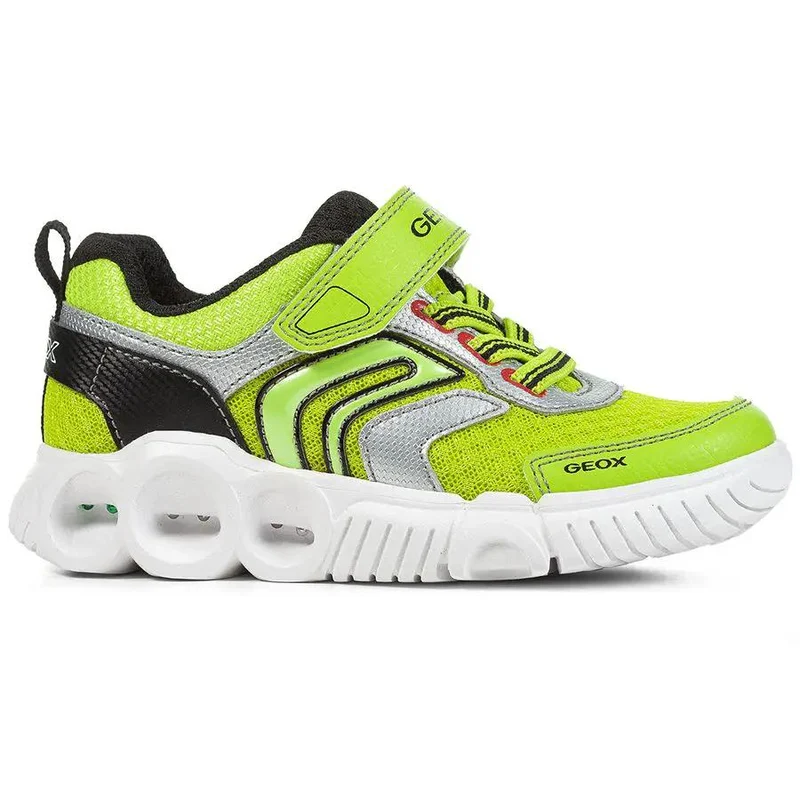 GEOX BLINKER Halbschuh WROOM J25GAB - neongrün - schwarz - silber