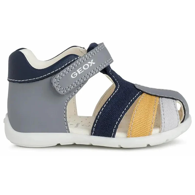GEOX Halbsandale ELTHAN B021PC - grau - navy - gelb