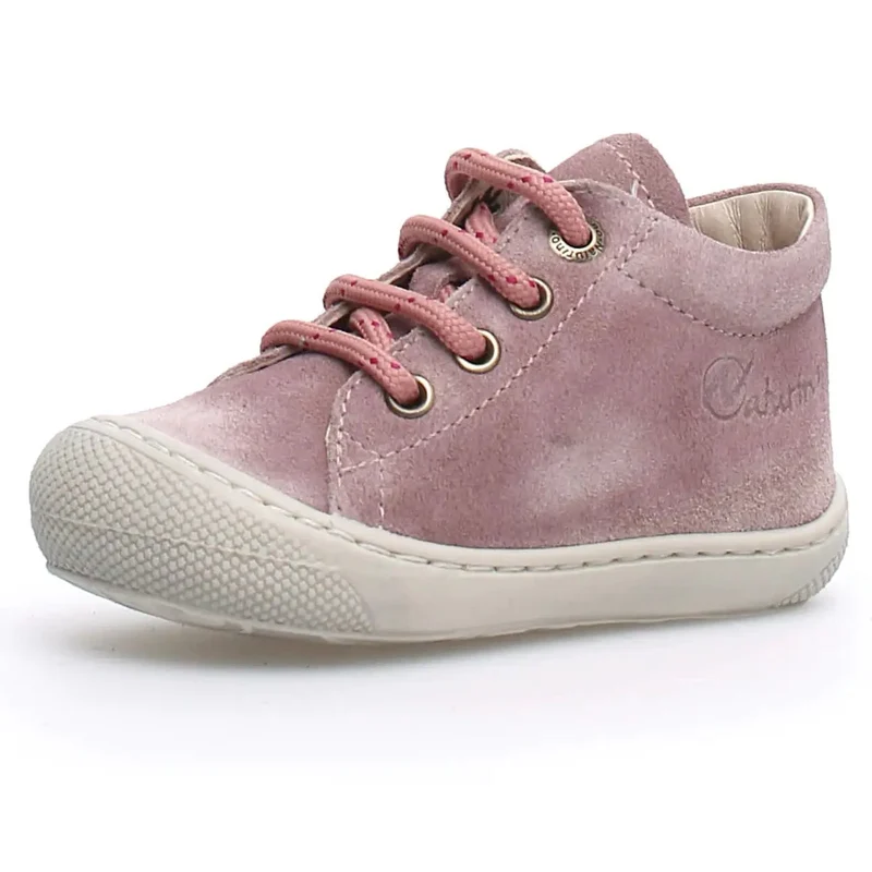 NATURINO Halbschuh COCOON - altrosa / Velour / Schnürer