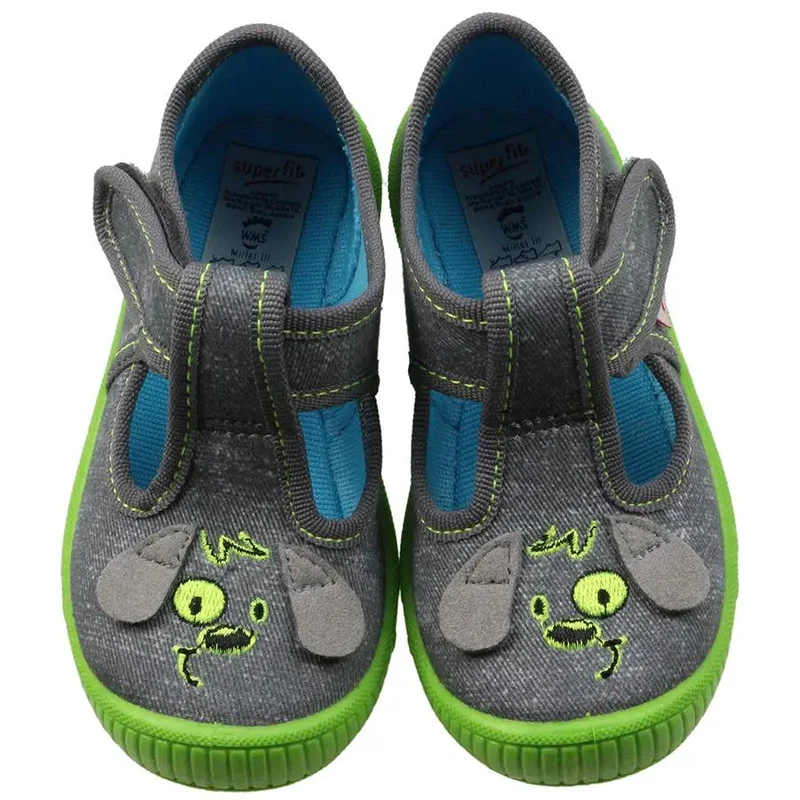 SUPERFIT Hausschuh BULLY 263-20 - grau - grün - Hund