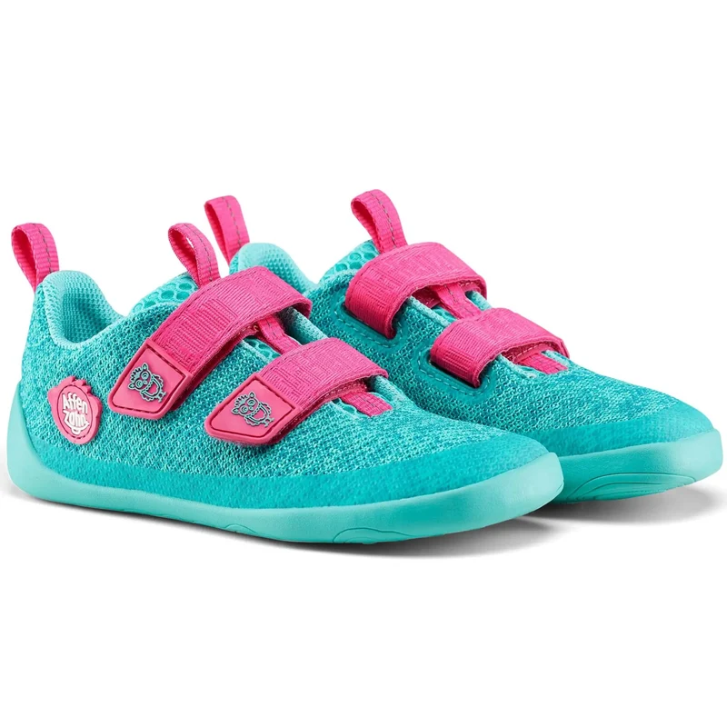 AFFENZAHN Barfuß Halbschuh KNIT HAPPY EULE - türkis / neonpink