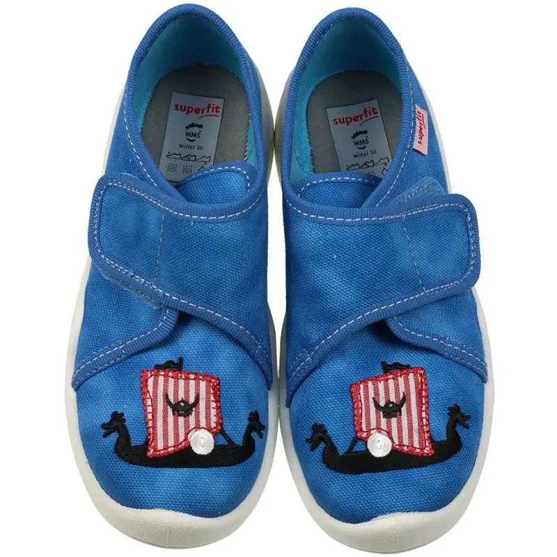 SUPERFIT Hausschuh BENNY 298-8010 - blau - Wikingerschiff