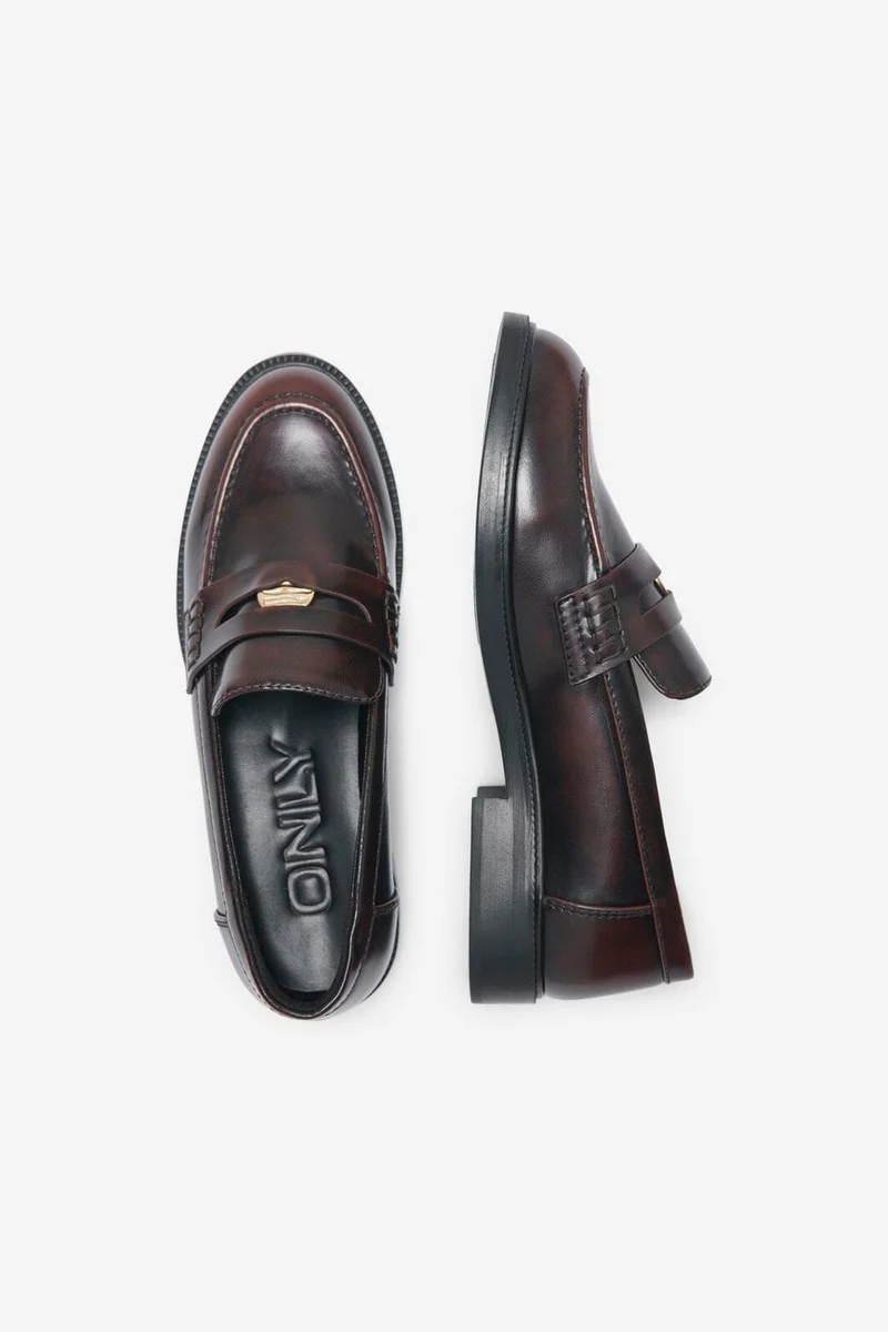 Only Shoes - Onllux-12 Button Loafer - 4844550 Decadent Chocolate
