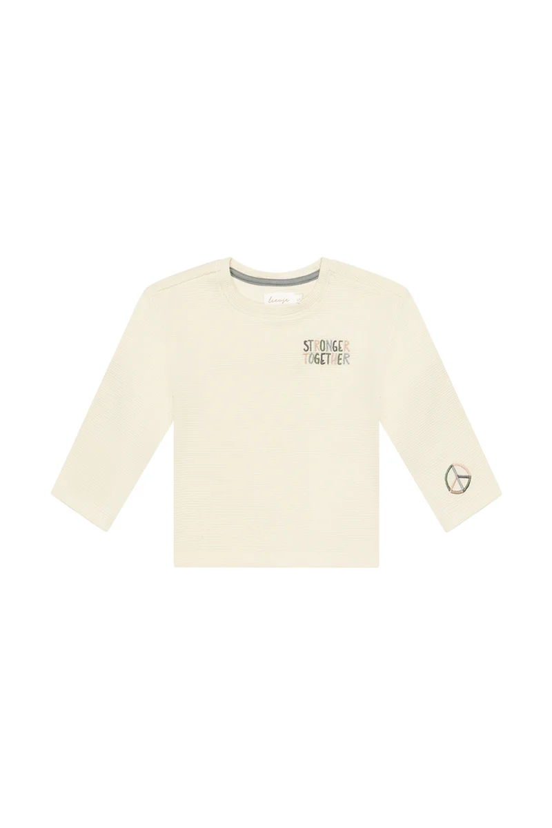 Longsleeve 'stronger together' aus Waffle Piqué