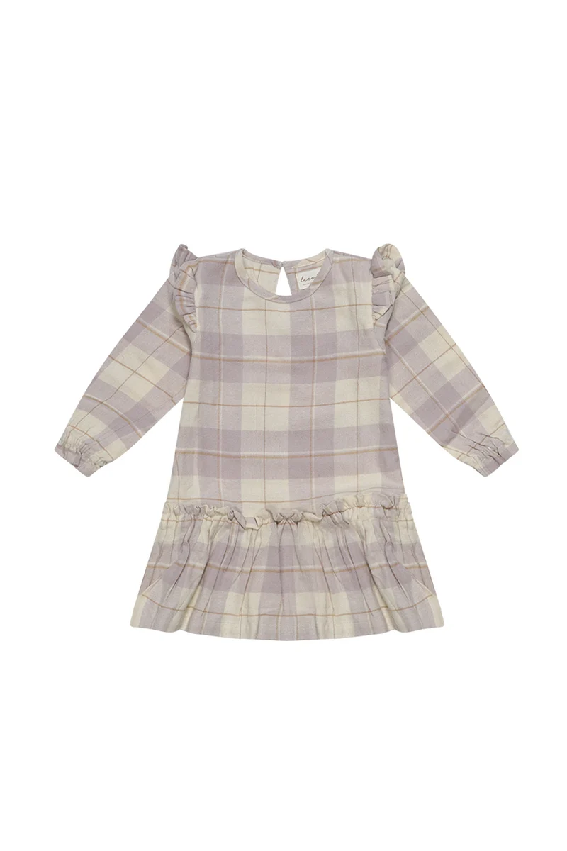 Flanellkleid 'beige & lavender'