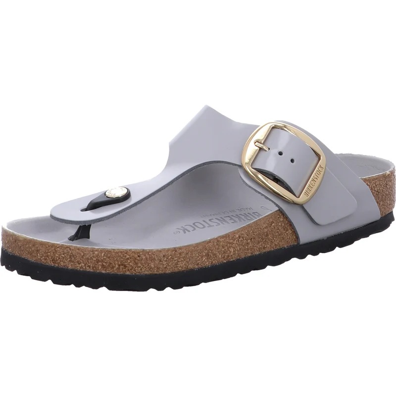 Birkenstock Pantolette Gizeh BB LENA HS Stone Coin HE grau