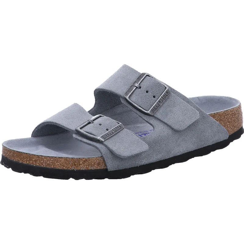 Birkenstock Pantolette Arizona Weichbettung LEVE grau