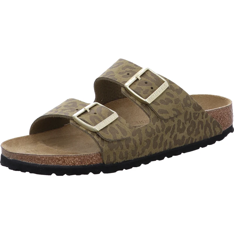 Birkenstock Pantolette Arizona SYN Leo Khaki grün