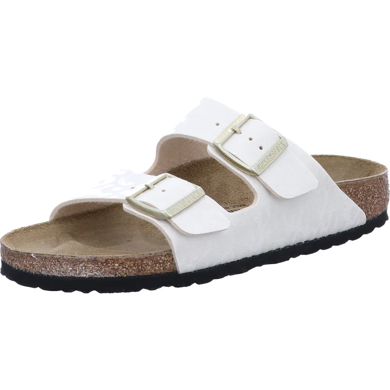 Birkenstock Pantolette Arizona SYN Leo Eggshell ecru