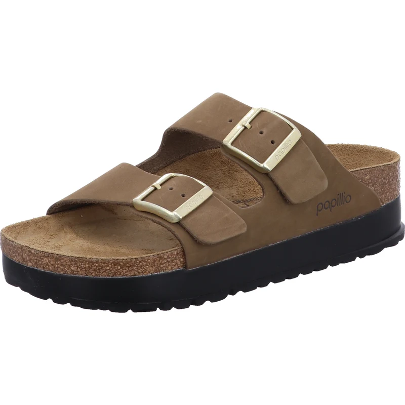 Birkenstock Pantolette Arizona Flex Platform LENB Dar grün