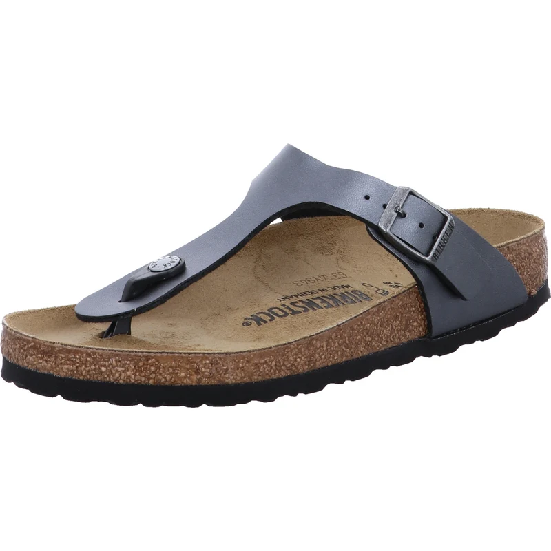 Birkenstock Pantolette Gizeh BF Metallic Black schwarz