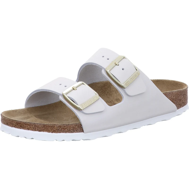 Birkenstock Pantolette Arizona LENB Antique White weiß