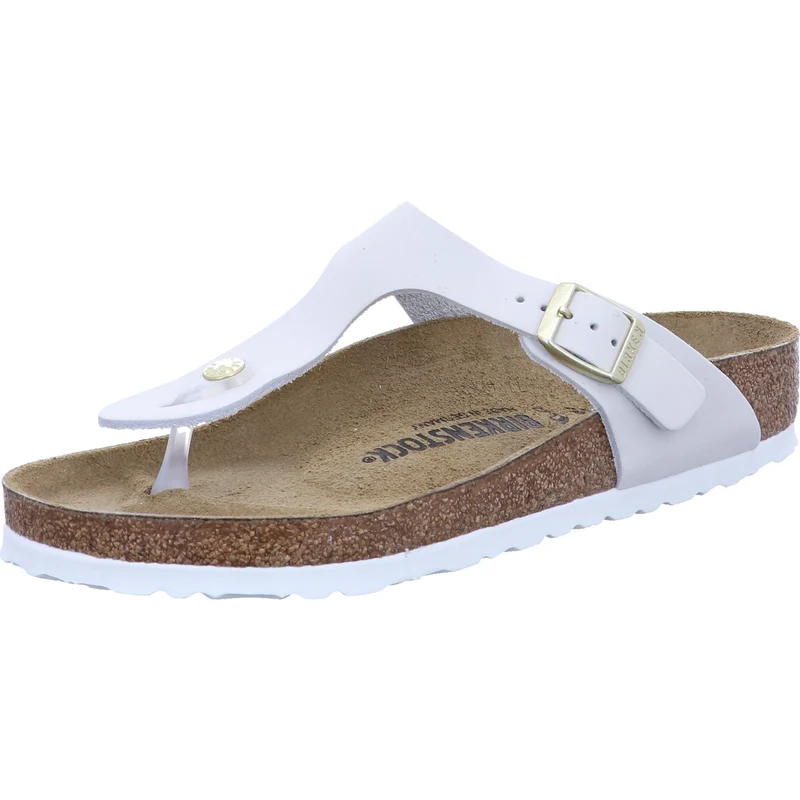 Birkenstock Pantolette Gizeh LENB Antique White weiß