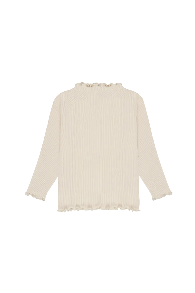 Langarmshirt 'light beige' mit Rollkragen