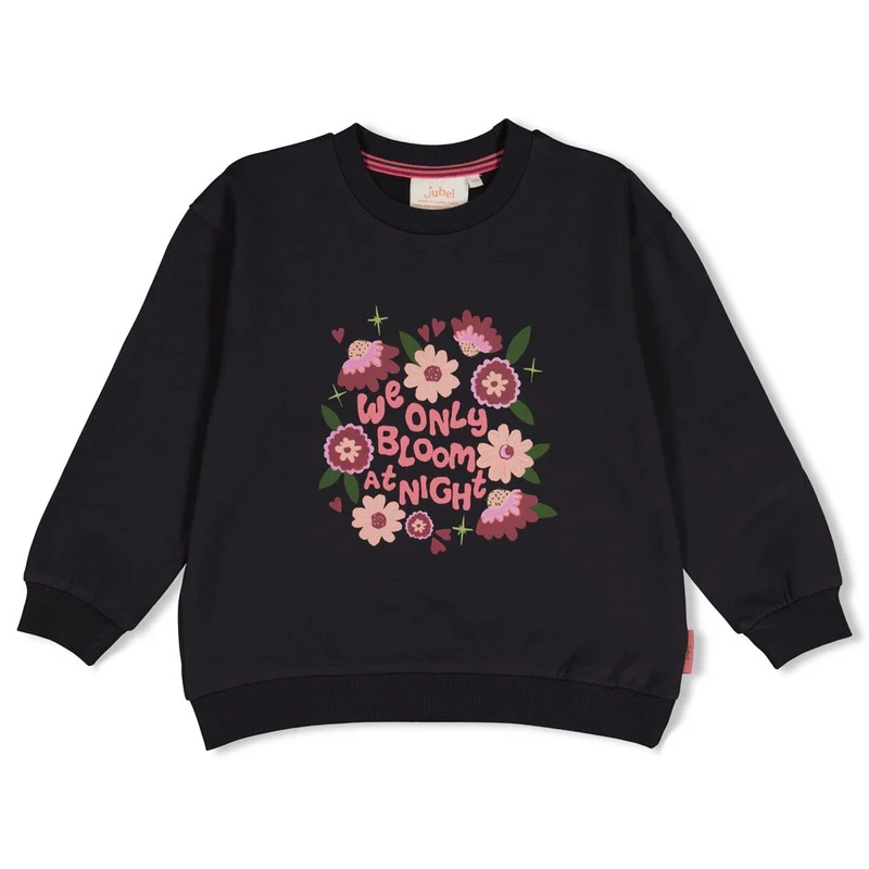 Jubel Sweater Relaxed Fit Moon Flowers Anthrazit 91600479