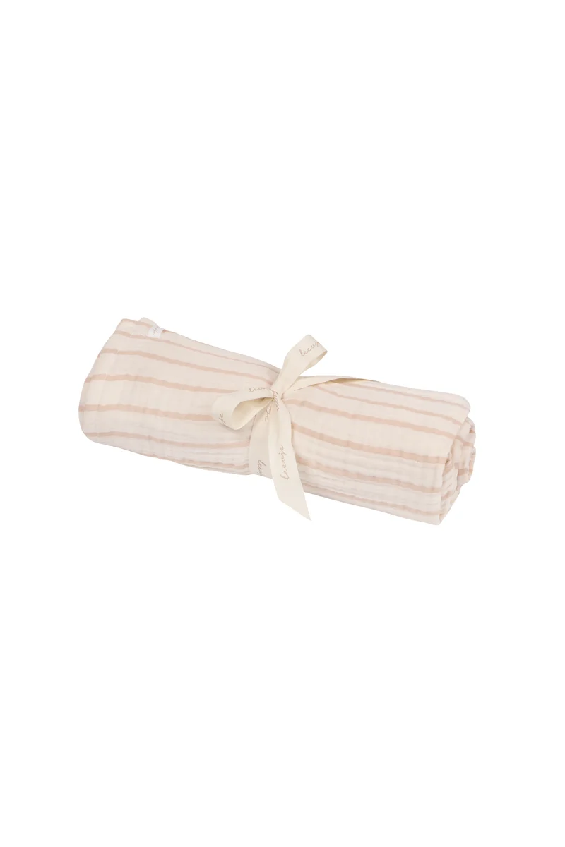 Large Muslin Cloth 'Beige Stripes'