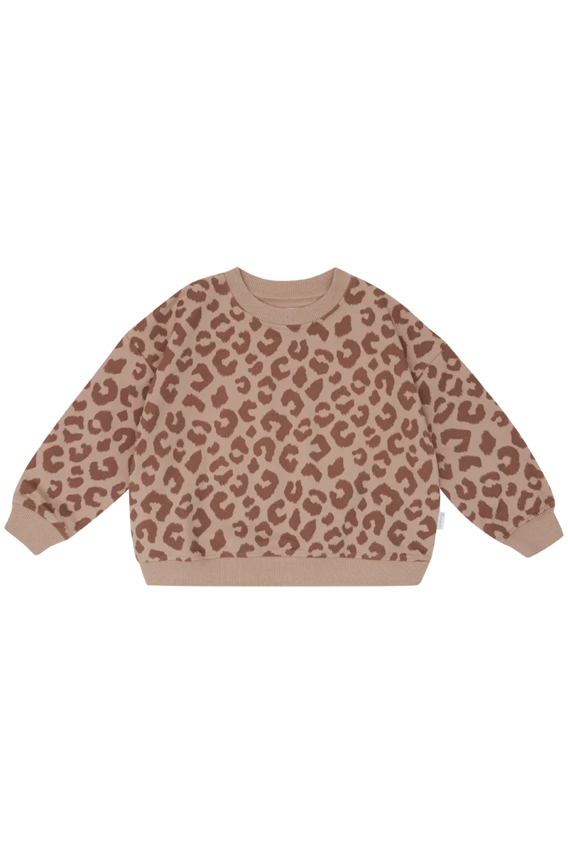 Pullover mit dunklem Leoprint für Kinder