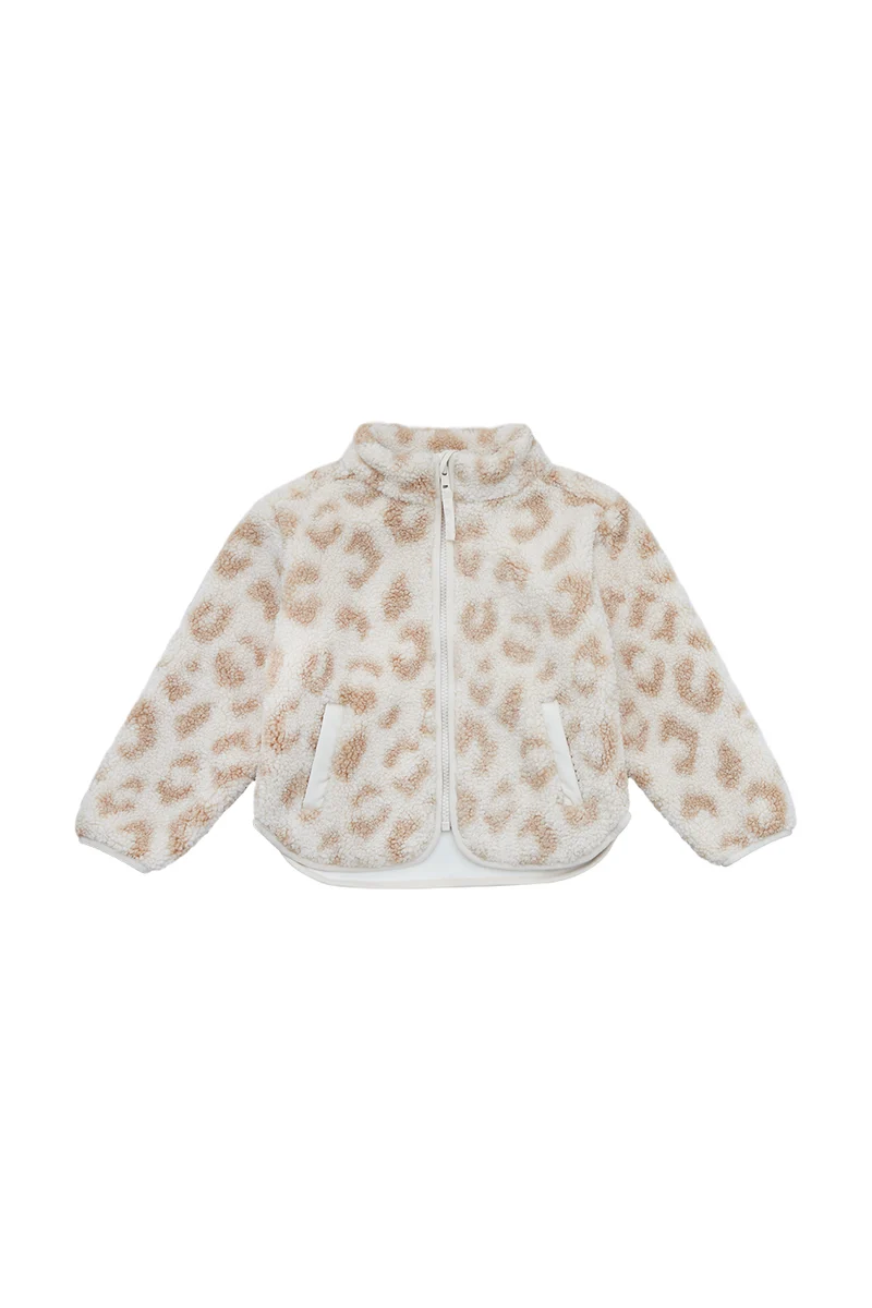 Mini-Me Teddyjacke mit Leoprint für Kinder