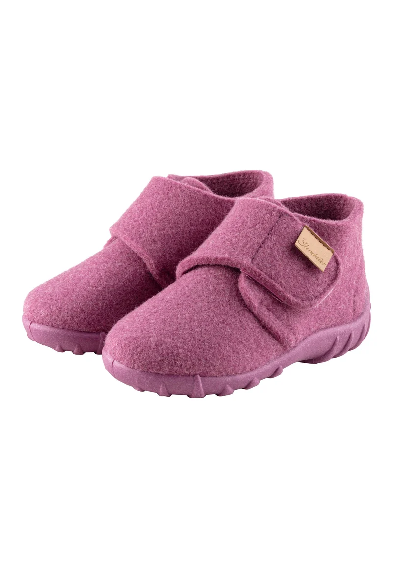 Sterntaler Hausschuh aus Wollfilz mit Klett 5402400 – Beerenrosa