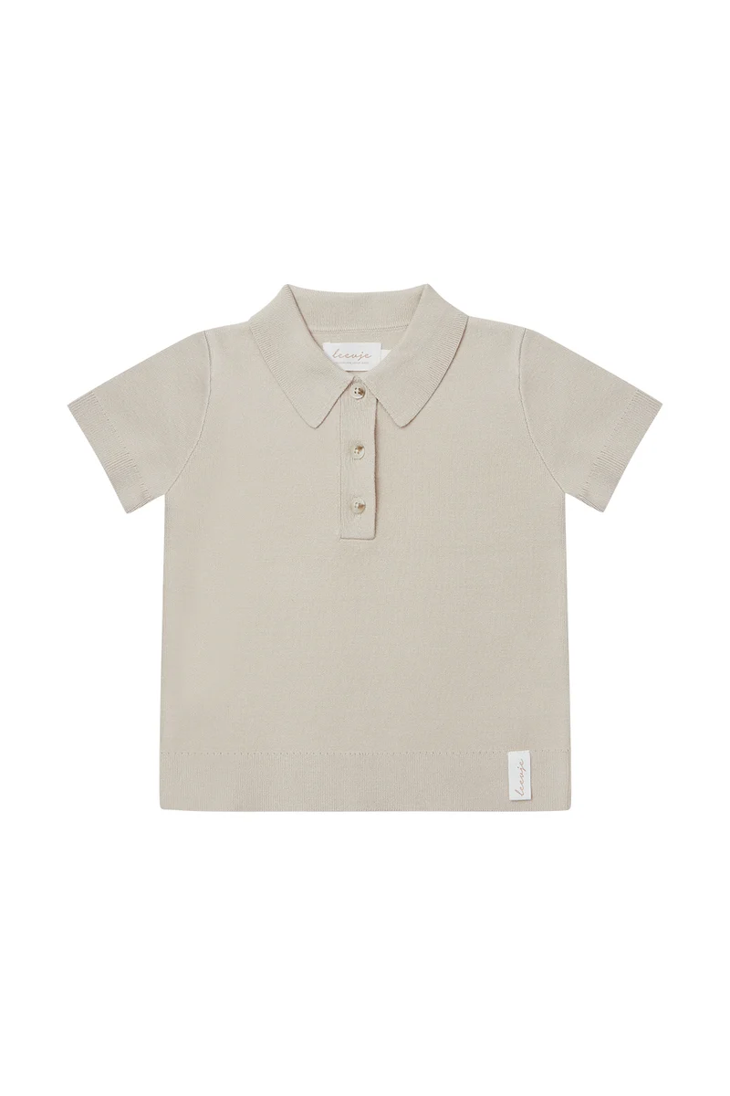 Unisex Knitted Polo Shirt 'Cappucino'
