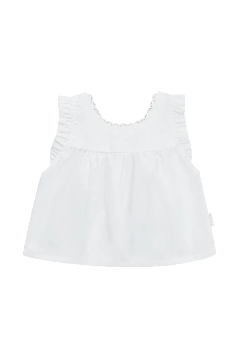 Frilled Sleeve Top with Lace