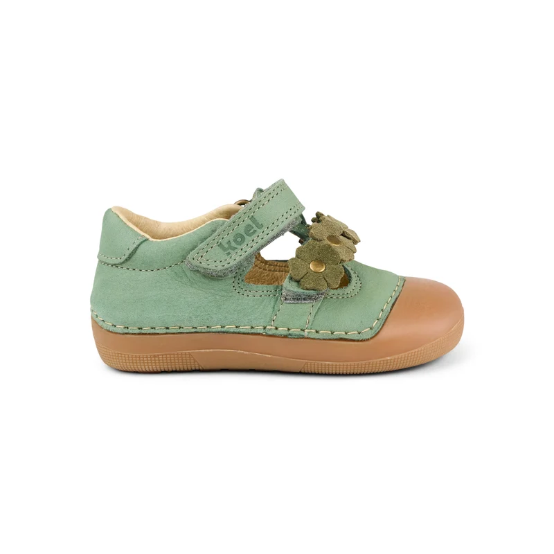 KOEL Aria Leather Olive – Baby Barfußsandale für erste Schritte