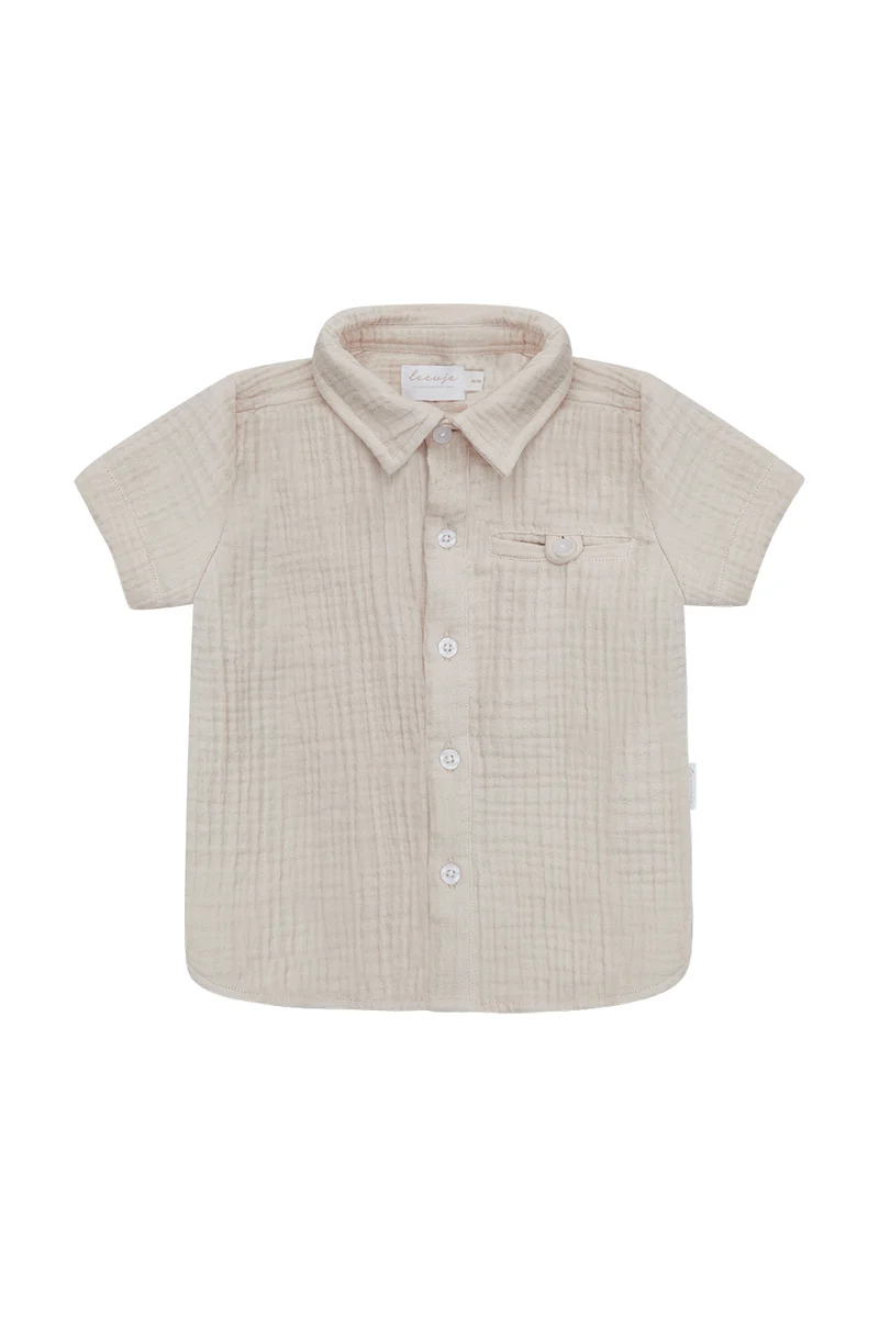 Short Sleeve Muslin Shirt ‘Cappuccino’