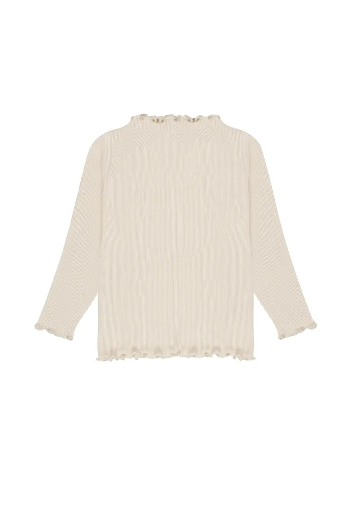 Longsleeve 'light beige' mit hohem Kragen
