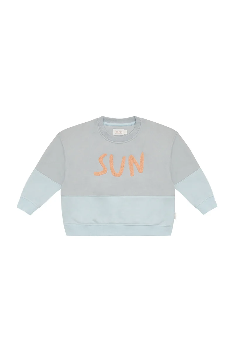 Unisex Oversized Sweatshirt ‘Sun’ in Clear Blue