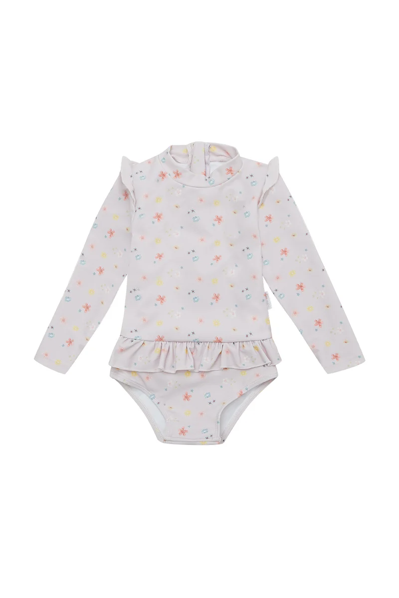 Long-Sleeved Swimsuit ‘Flowers’