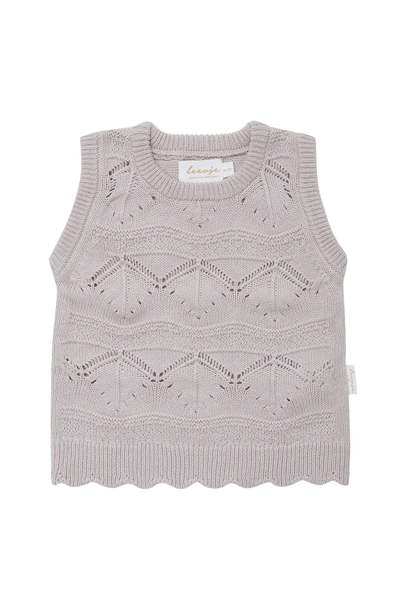 Top with Detailed Knitted Pattern 'Lavender'