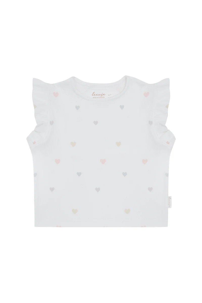 Frill Sleeve Top ‘Hearts’
