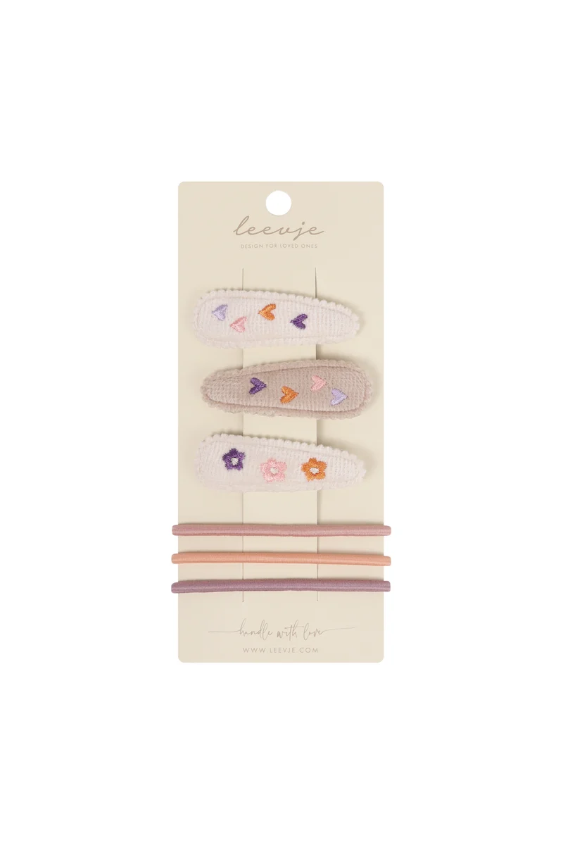 Hair Clips 'Hearts & Flowers Mix'