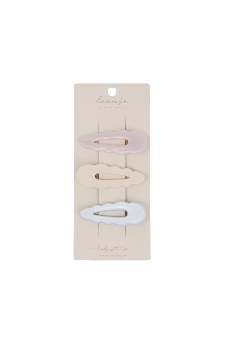 Acetate Hair Clips 'Wavy', Set of 3
