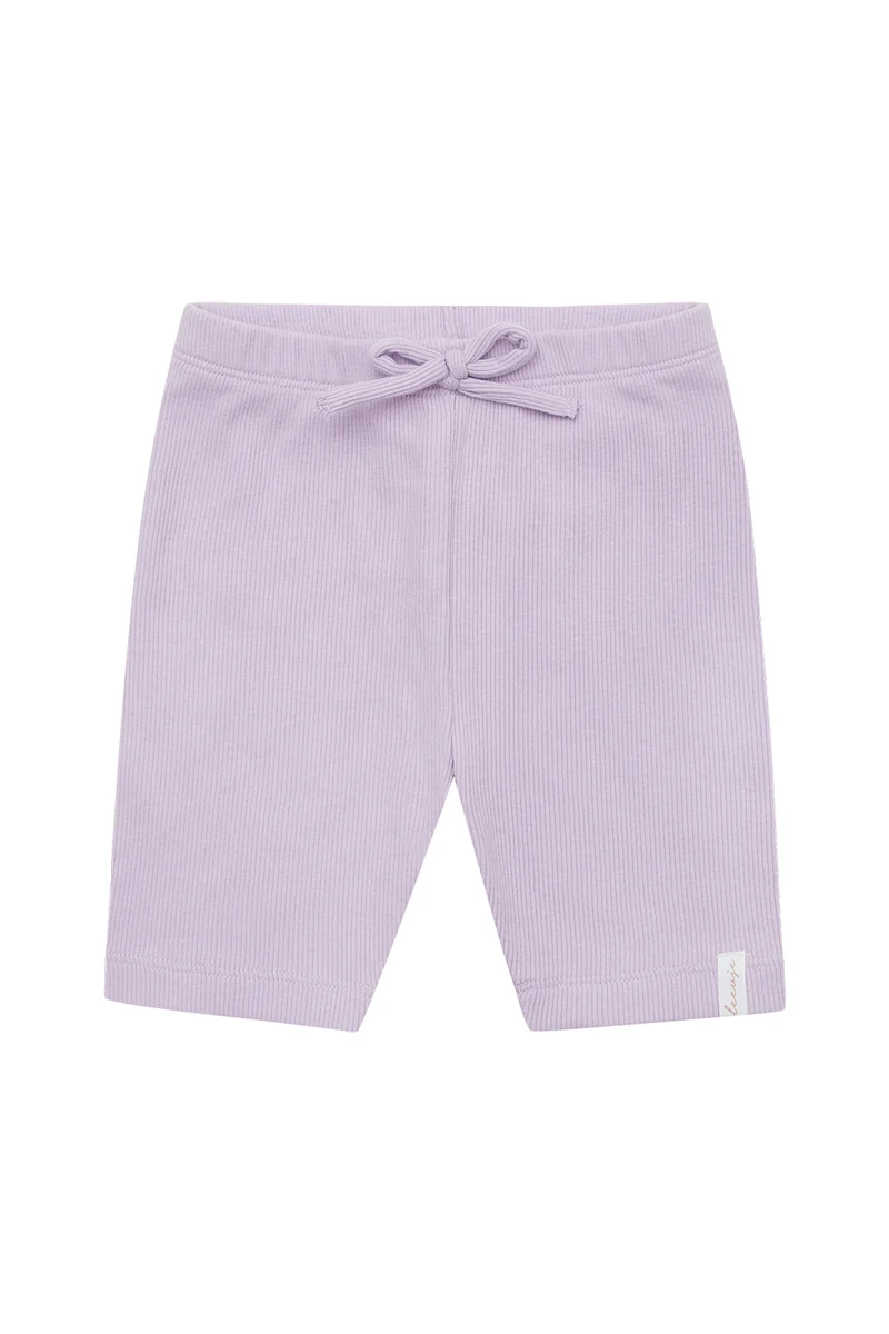 Short Organic Cotton Leggings with Front Drawstring Appliqué