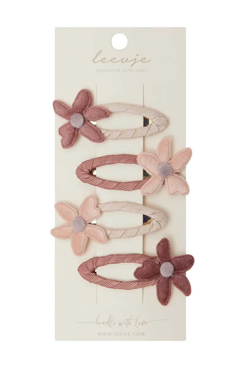 Haarspangen 'Light Burgundy Flower Clips'