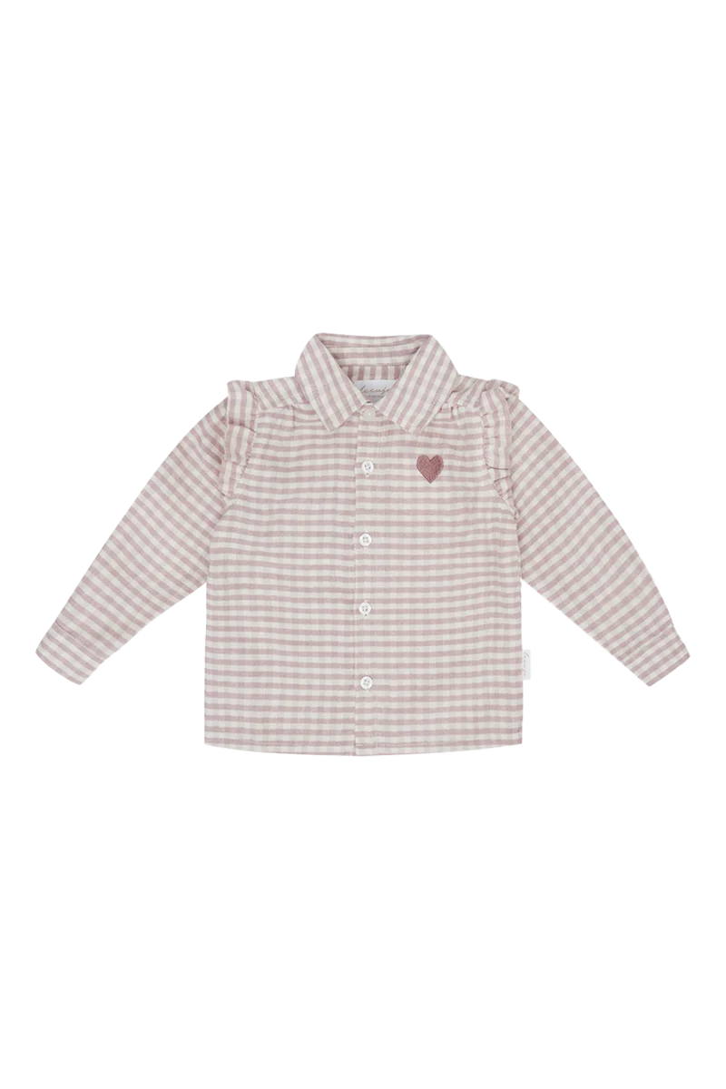 Popeline-Bluse mit Rüschendetails 'Hearts'