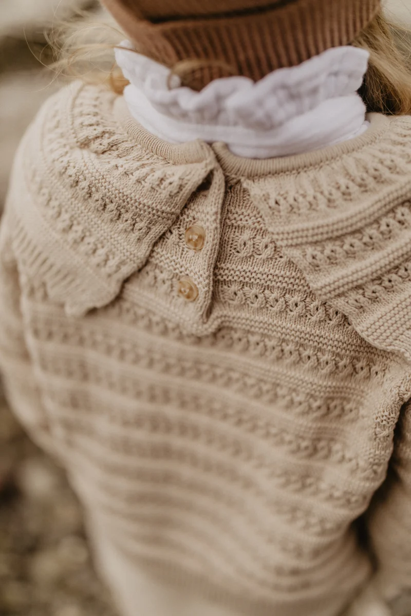 Chunky-Strickpullover mit Peter-Pan-Kragen