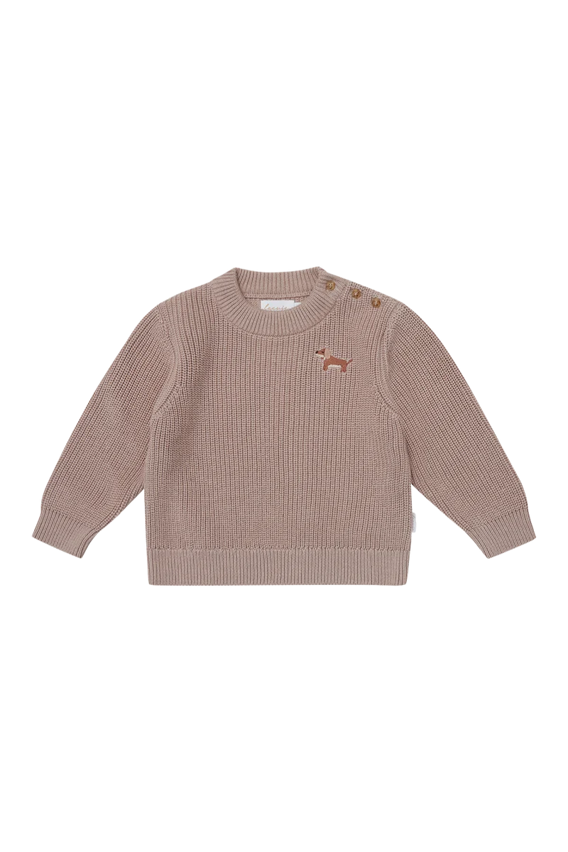 Chunky-Strickpullover 'Dog' dusty rose