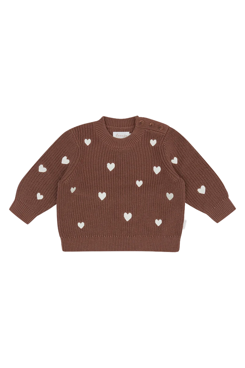 Mini-Me Chunky-Strickpullover 'Hearts' Kinder