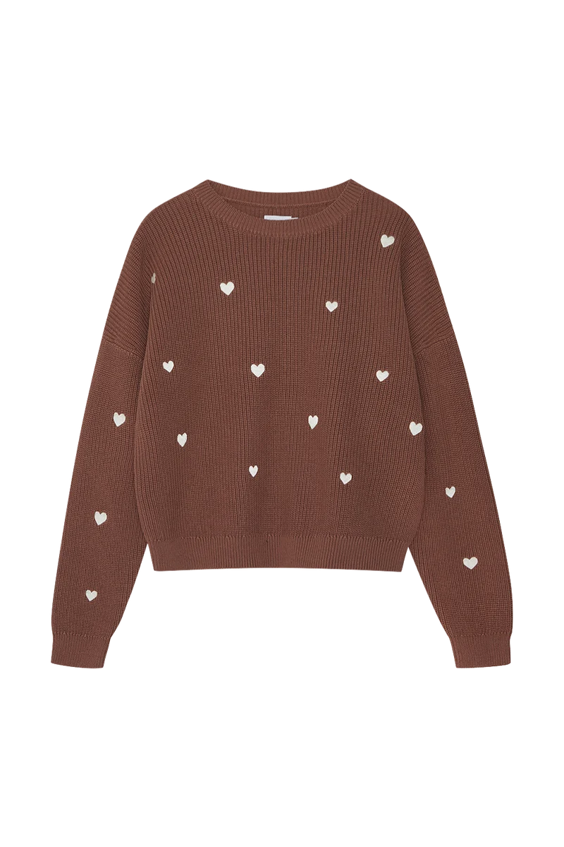 Mini-Me Chunky-Strickpullover 'Hearts' Damen